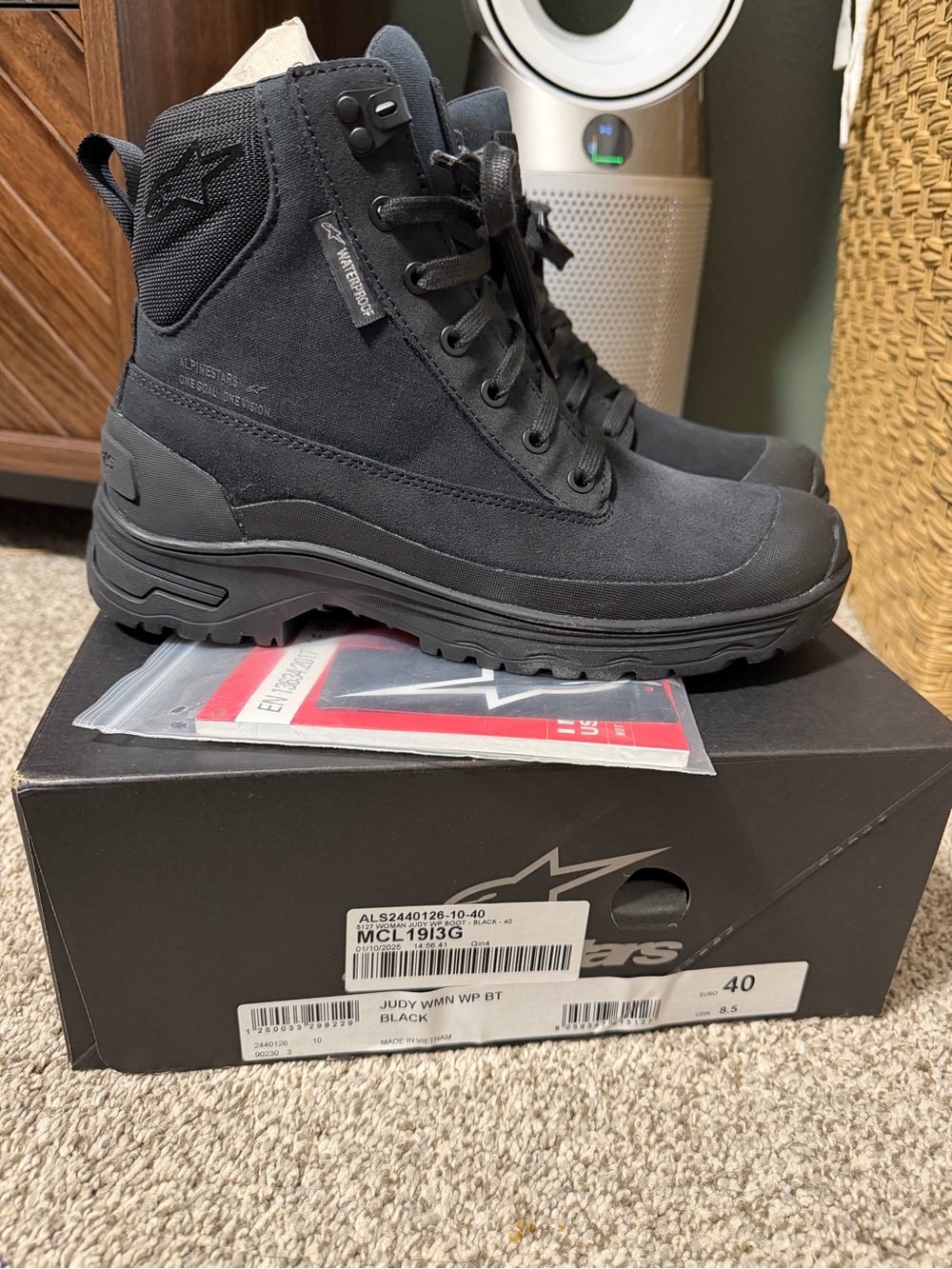 Alpinestars Women's Black Lace-Up Waterproof Boots